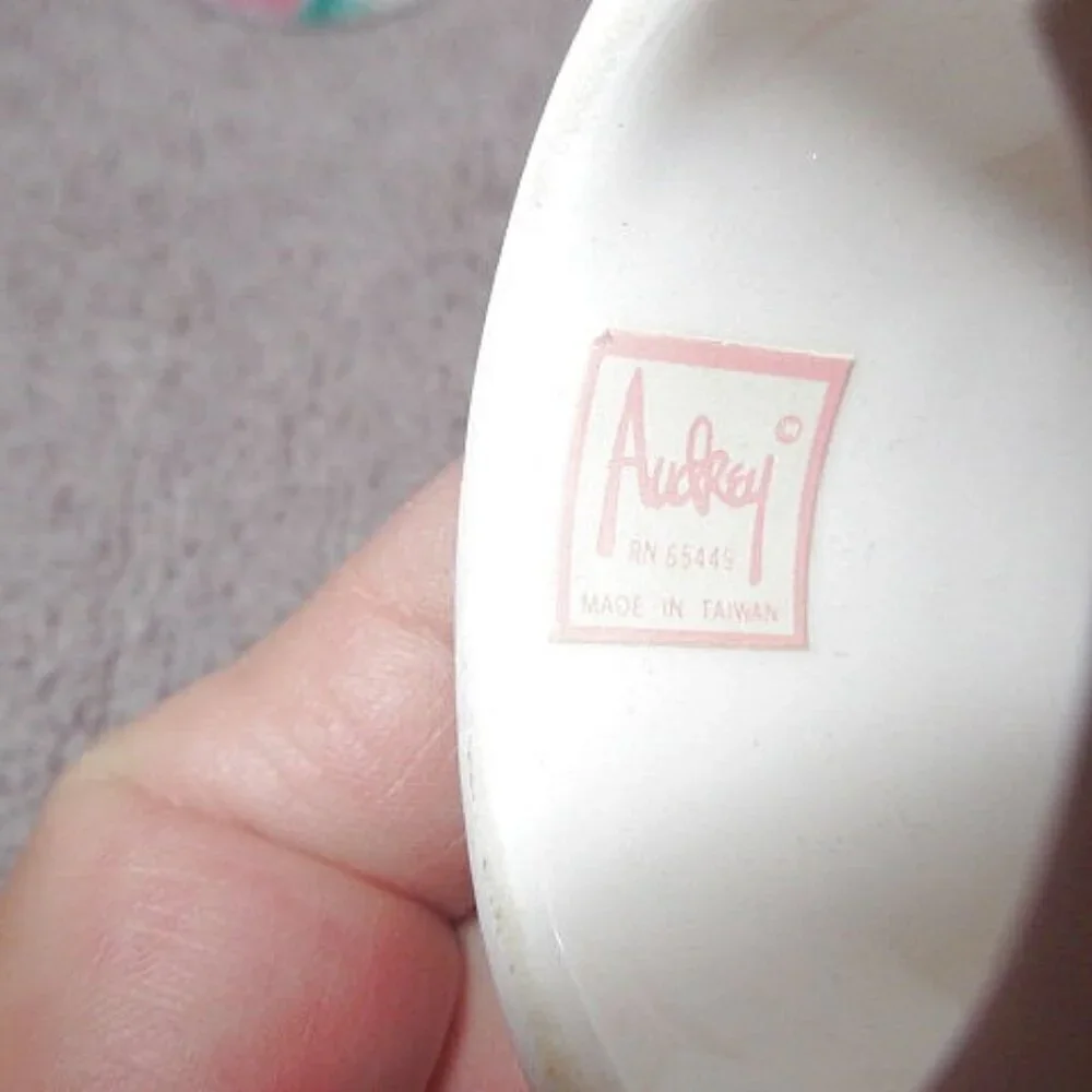 Vintage Set Of 4 Audrey Floral Napkin Rings Cottagecore Porcelain Reversible